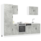 7 Piece Kitchen Cabinet Set Kalmar Concrete Grey Engineered Wood 3314765