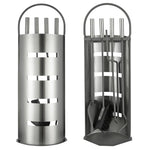 ZNTS HI Fireplace Tool Set 5 pcs Silver 23x14.5x66 cm 435306