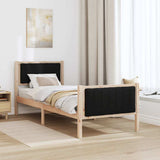 Bed frame Brown and black 75 x 190 cm Solid pine wood 878511