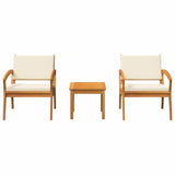Bistro Set with Cushion 3 pcs Brown Polyester 4106466