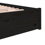 Bed Frame without Mattress Black Solid Wood 140x190 cm 814933