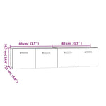 Wall Cabinets 2 pcs Smoked Oak 80x35x36.5 cm Engineered Wood 3115649