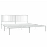 Metal Bed Frame without Mattress with Headboard White 200x200cm 350938