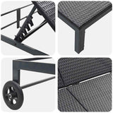 Sunbed Black 206 x 115 x 75 cm Poly Rattan 42004133