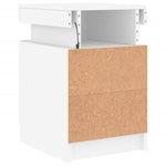 ZNTS Bedside Cabinet with LED Lights White 35x39x55 cm 836749