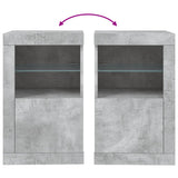 Side Cabinets with LED Lights 2 pcs Concrete Grey Engineered Wood 836637