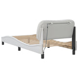 Bed Frame with LED without Mattress "Hvar" White 90x190 cm 3213900