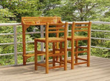 Balcony Bar Set Brown Solid Acacia Wood Medium With Footrest 3116002