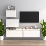TV Cabinets 4 pcs White Solid Wood Pine 3100145