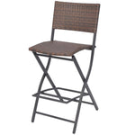 7 Piece Folding Outdoor Dining Set Steel Poly Rattan Brown 42877