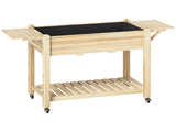 46 x 94cm Wooden Raised Planter, with Shelves - Natural Finish T3398P328509