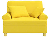 XL Armchair with Cushions Light Yellow Fabric 42043492