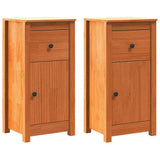 Sideboard 2 pcs Wax Brown 39 x 34.5 x 80 cm Solid Pine Wood 864037