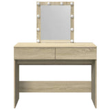 Dressing Table with LED Sonoma Oak 100x40x130 cm 848194