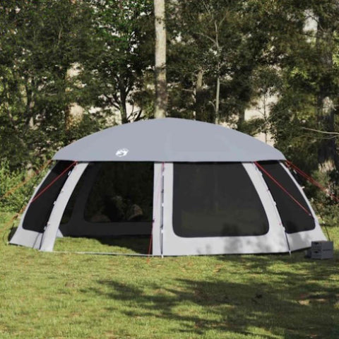 ZNTS Pool Tent with Removable Fly & Mesh Walls Grey 690x690 cm 4100642