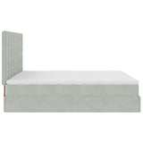 ZNTS Ottoman Bed with Mattresses Light Grey 180x200cm Velvet 3313487