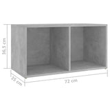 TV Cabinets 2 pcs Concrete Grey 72x35x36.5 cm Engineered Wood 3079902