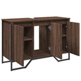 Bathroom Sink Cabinet Brown Oak 91x35x60 cm Engineered Wood 848663