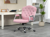 Velvet-Feel Work Chair, with Diamante Back - Pink T3398P342260