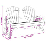 Garden Adirondack Chair Burnt look Solid Fir Wood 365096