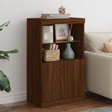 Sideboard with LED Lights Brown Oak 60.5x37x100 cm 836671