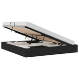 Storage Bed with Mattress Black 160 x 200 cm Fabric 3370024