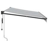 Retractable Awning Anthracite and White 3.5x2.5 m Fabric&Aluminium 3216119