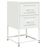 ZNTS Bedside Cabinet White 36x39x60.5 cm Steel 846468