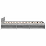 Bed Frame with Storage Grey Sonoma 80 x 200 cm Engineered Wood 3429601