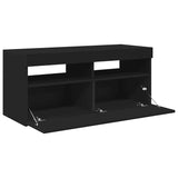 TV Cabinet with LED Lights Black 90x35x40 cm 804383