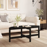 Coffee Table Black 118x63x45 cm Solid Wood Pine 822321