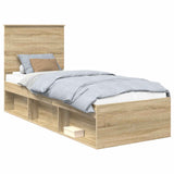 Bed Frame with Headboard Sonoma Oak 75 x 190 cm Solid Pine Wood 3411075