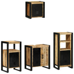 Bathroom Furniture Set with Shelf 4 pcs Brown Solid Mango Wood 3305646