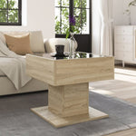 ZNTS Coffee Table with LED Sonoma Oak 50x50x45 cm Engineered Wood 847527