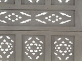 Hand carved 5-Panel Room Divider Grey 200x165 cm Solid Mango Wood 285323
