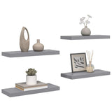Floating Wall Shelves 4 pcs Grey 60x23.5x3.8 cm MDF 323855