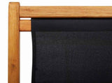 Folding Chair Eucalyptus Wood and Fabric Black 310316