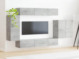 TV Wall Cabinet Set Wall-mounted 6 pcs Concrete Grey 3408955