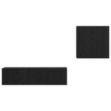 TV Cabinet Set Wall-mounted Black Oak Engineered Wood 3393373