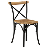 Cross Chairs 6 pcs Black Solid Mango Wood 278774