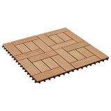 22 pcs Decking Tiles 30x30 cm 2 sqm WPC Teak Colour 277804