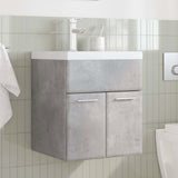 2 Piece Bathroom Furniture Set Concrete Grey Engineered Wood 3324857