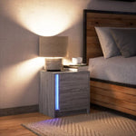 ZNTS Bedside Cabinet with LED Lights Grey Sonoma Engineered Wood 852057