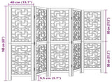 Room Divider 5 Panels Brown Solid Wood Paulownia 358869