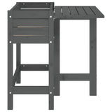 Garden Planter with Folding Tabletop Grey Solid Wood Pine 825123