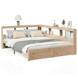 Bookcase Bed without Mattress 140x200 cm Solid Wood Pine 3324352