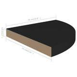 Floating Corner Shelves 4 pcs Black 35x35x3.8 cm MDF 323921