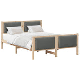 Bed Frame with Headboard Dark Grey 135 x 190 cm Fabric 878340