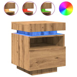 ZNTS Bedside Cabinets with LED Lights 2 pcs Artisan Oak 40x39x48.5 cm 857661