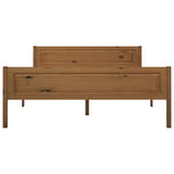 Bed Frame Honey brown Solid pinewood, plywood Double 322112